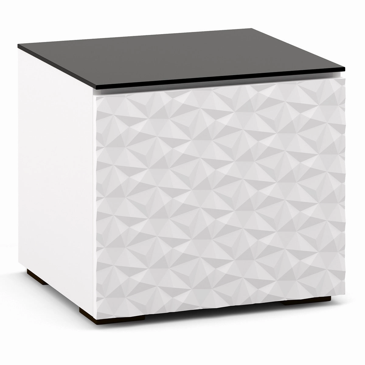 Salamander Designs Chameleon Collection Milan 217 SE Subwoofer Enclosure AV Cabinet (Geometric White with Black Glass Top)
