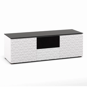 Salamander Designs Chameleon Collection Milan 236 Triple Speaker Integrated Cabinet (Geometric White with Black Glass Top) hi-fi portable player,hi-fi desktop amplifier,hi-fi isolation stand
