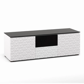Salamander Designs Chameleon Collection Milan 236 Triple Speaker Integrated Cabinet (Geometric White with Black Glass Top) hi-fi digital to analog converter,hi-fi lossless streamer,hi-fi Roon-ready device