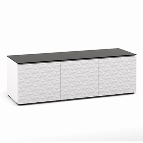 Salamander Designs Chameleon Collection Milan 237 Triple AV Cabinet (Geometric White with Black Glass Top) hi-fi digital to analog converter,hi-fi lossless streamer,hi-fi Roon-ready device