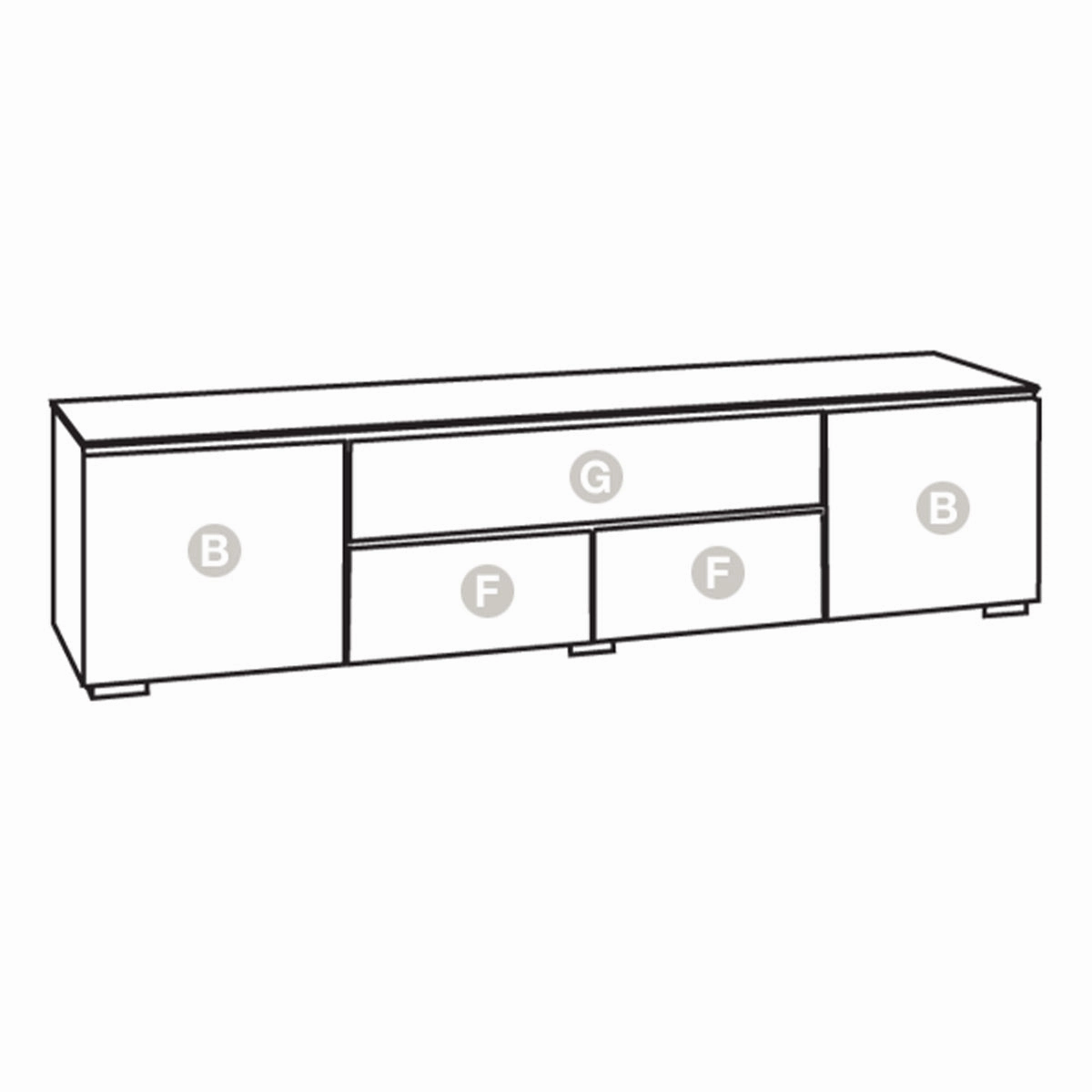 Salamander Designs Chameleon Collection Milan 245 Quad Speaker Integrated Cabinet (Geometric White with Black Glass Top)