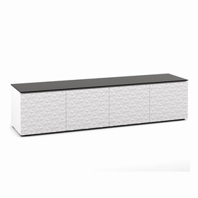 Salamander Designs Chameleon Collection Milan 247 Quad AV Cabinet (Geometric White with Black Glass Top) hi-fi digital to analog converter,hi-fi lossless streamer,hi-fi Roon-ready device