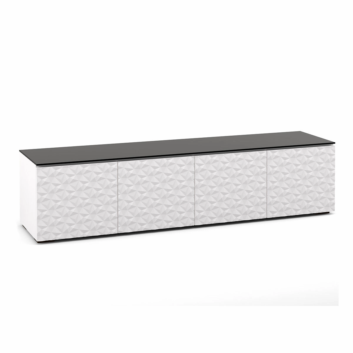 Salamander Designs Chameleon Collection Milan 247 Quad AV Cabinet (Geometric White with Black Glass Top) hi-fi portable player,hi-fi desktop amplifier,hi-fi isolation stand