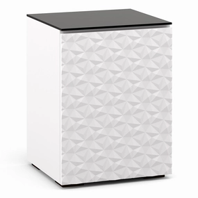 Salamander Designs Chameleon Collection Milan 317 RM Single Pro Audio Rack (Geometric White with Black Glass Top)