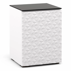 Salamander Designs Chameleon Collection Milan 317 RM Single Pro Audio Rack (Geometric White with Black Glass Top) hi-fi portable player,hi-fi desktop amplifier,hi-fi isolation stand