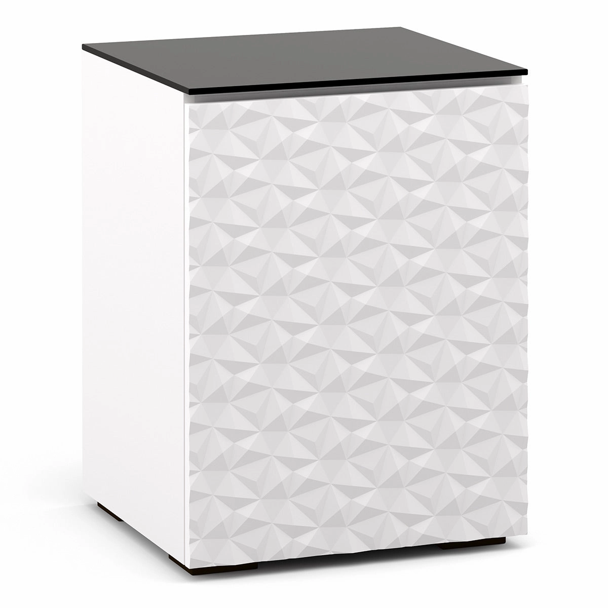 Salamander Designs Chameleon Collection Milan 317 RM Single Pro Audio Rack (Geometric White with Black Glass Top)