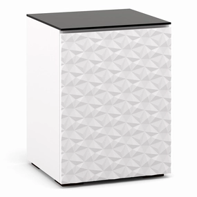 Salamander Designs Chameleon Collection Milan 317 Single AV Cabinet (Geometric White with Black Glass Top)