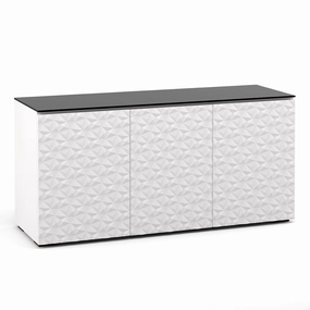 Salamander Designs Chameleon Collection Milan 337 Triple AV Cabinet (Geometric White with Black Glass Top) hi-fi portable player,hi-fi desktop amplifier,hi-fi isolation stand