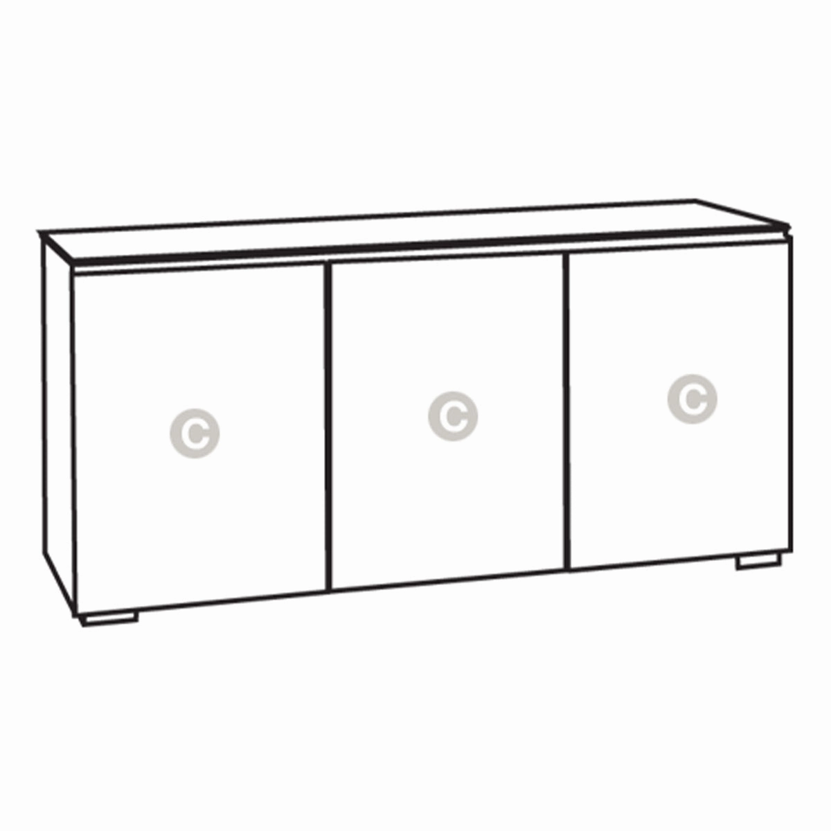 Salamander Designs Chameleon Collection Milan 337 Triple AV Cabinet (Geometric White with Black Glass Top)
