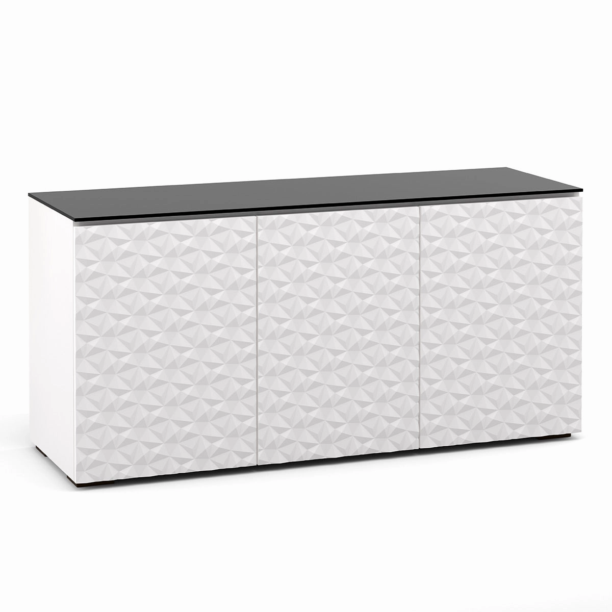 Salamander Designs Chameleon Collection Milan 337 Triple AV Cabinet (Geometric White with Black Glass Top) hi-fi portable player,hi-fi desktop amplifier,hi-fi isolation stand