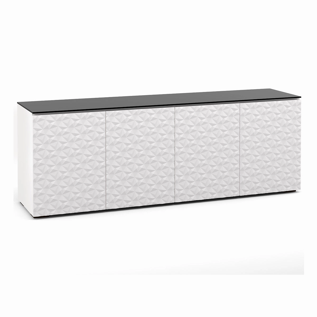 Salamander Designs Chameleon Collection Milan 347 Quad AV Cabinet (Geometric White with Black Glass Top) hi-fi portable player,hi-fi desktop amplifier,hi-fi isolation stand