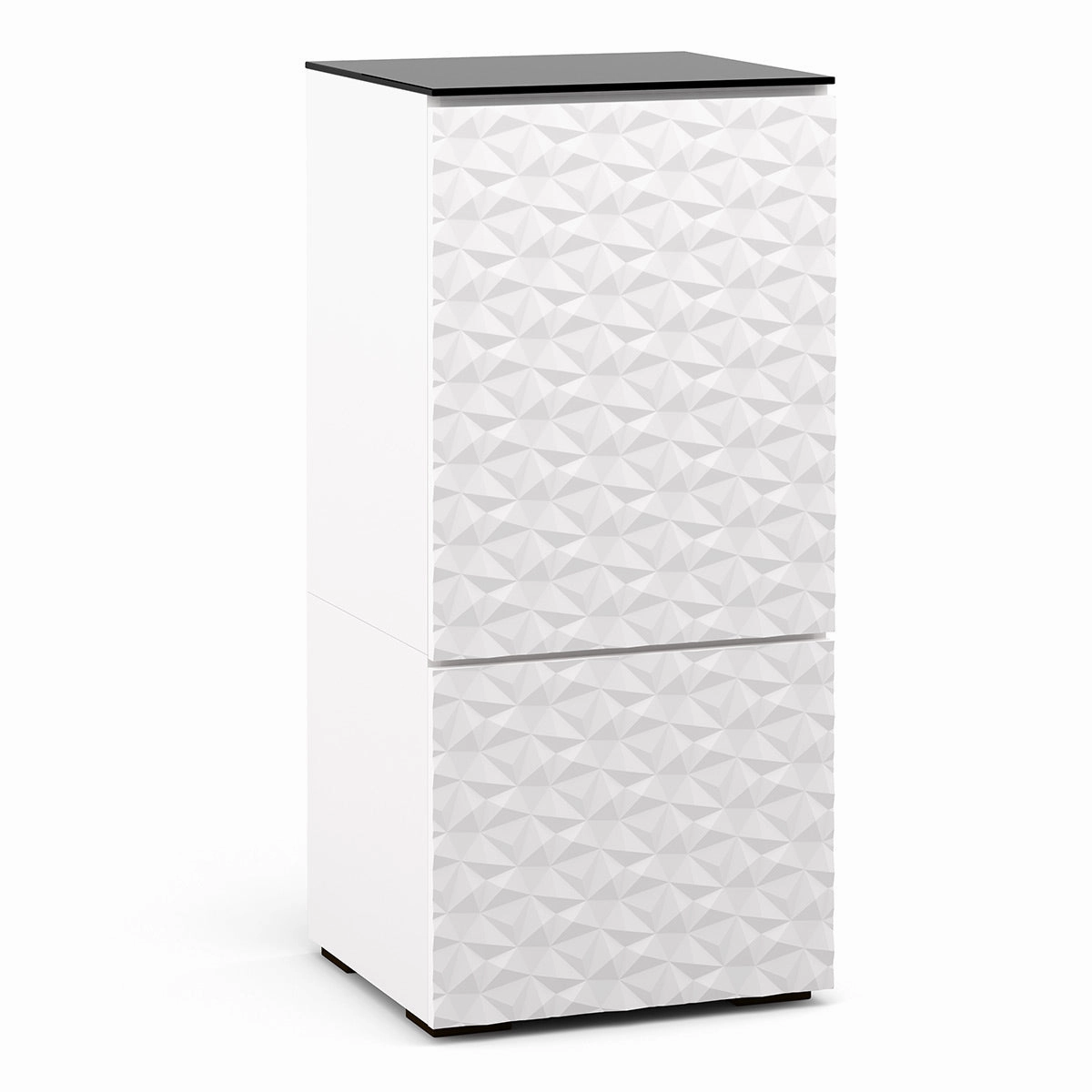 Salamander Designs Chameleon Collection Milan 517 Single AV Cabinet (Geometric White with Black Glass Top) hi-fi portable player,hi-fi desktop amplifier,hi-fi isolation stand