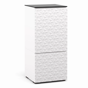 Salamander Designs Chameleon Collection Milan 517 Single AV Cabinet (Geometric White with Black Glass Top)