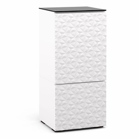 Salamander Designs Chameleon Collection Milan 517 Single AV Cabinet (Geometric White with Black Glass Top) hi-fi portable player,hi-fi desktop amplifier,hi-fi isolation stand