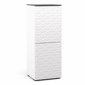 Salamander Designs Chameleon Collection Milan 617 Single AV Cabinet (Geometric White with Black Glass Top) hi-fi portable player,hi-fi desktop amplifier,hi-fi isolation stand