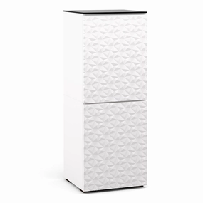 Salamander Designs Chameleon Collection Milan 617 Single AV Cabinet (Geometric White with Black Glass Top) hi-fi digital to analog converter,hi-fi lossless streamer,hi-fi Roon-ready device
