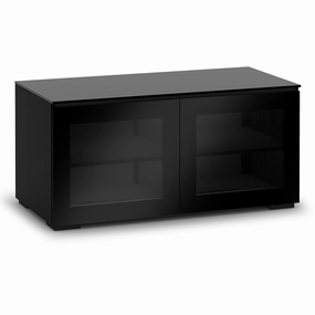 Salamander Designs Chameleon Collection Oslo 221 Twin AV Cabinet (Black Oak with Smoked Glass Doors & Black Glass Top) hi-fi vibration control,hi-fi grounded cable,hi-fi stereo input selector