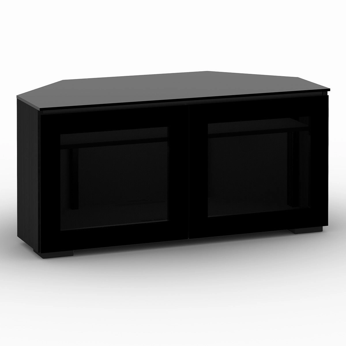 Salamander Designs Chameleon Collection Oslo 221 Twin Corner AV Cabinet (Black Oak with Smoked Glass Doors & Black Glass Top) hi-fi vibration control,hi-fi grounded cable,hi-fi stereo input selector