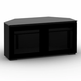 Salamander Designs Chameleon Collection Oslo 221 Twin Corner AV Cabinet (Black Oak with Smoked Glass Doors & Black Glass Top) hi-fi vibration control,hi-fi grounded cable,hi-fi stereo input selector
