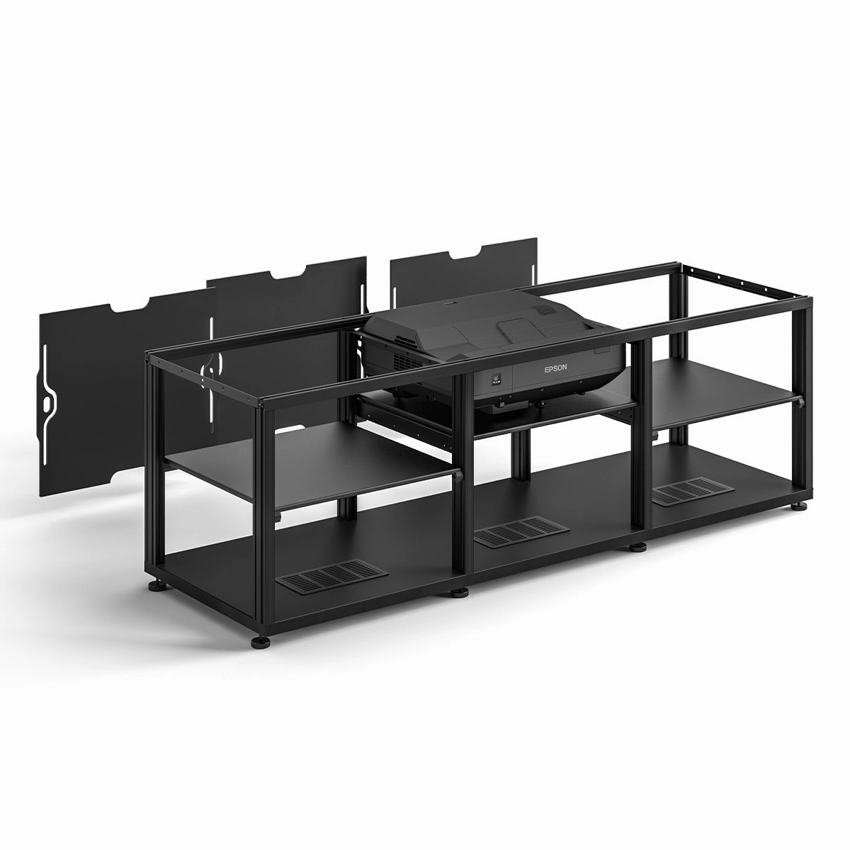 Salamander Designs Chameleon Collection Oslo 237 Projector Integrated Cabinet for Epson LS100 Projector (Black Oak)