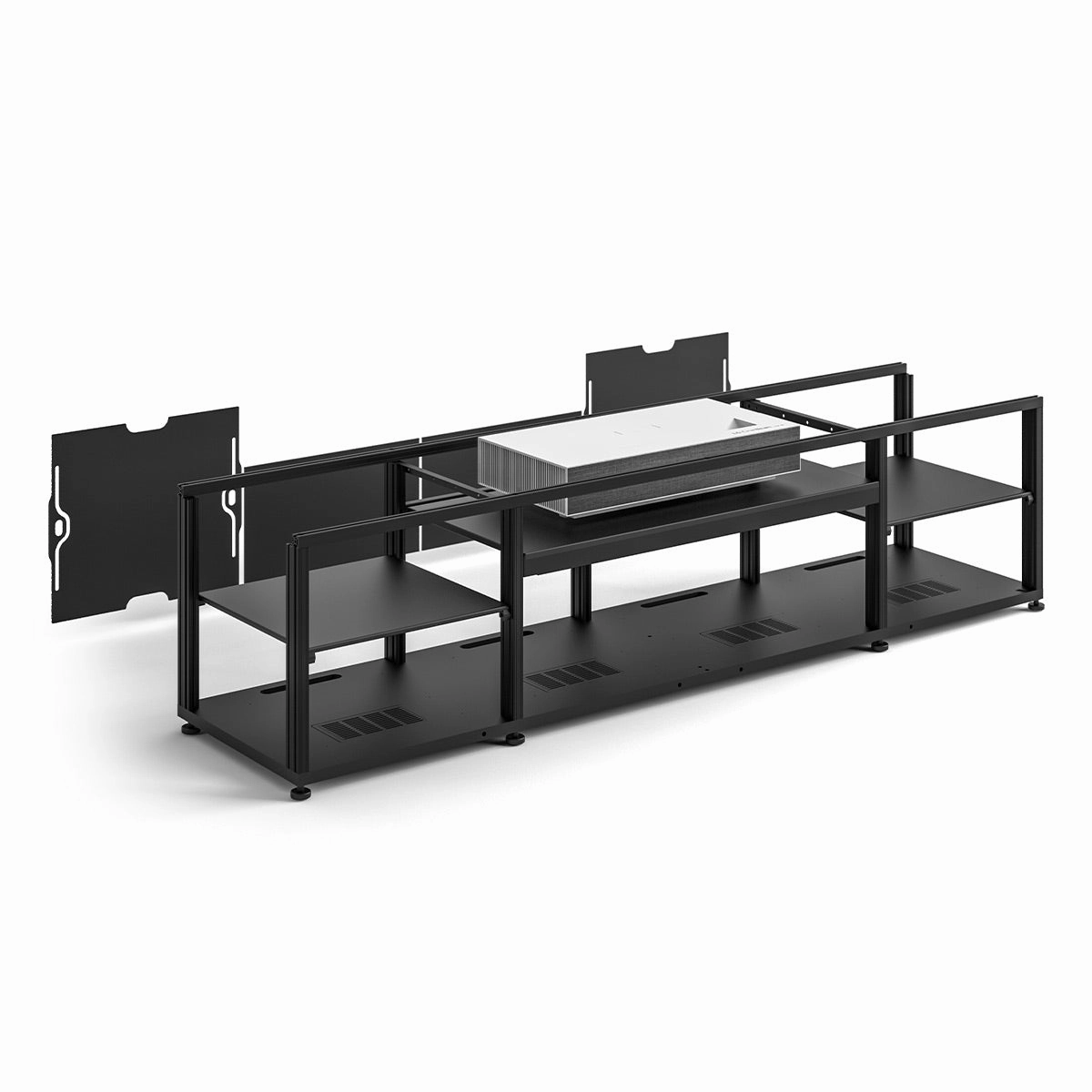 Salamander Designs Chameleon Collection Oslo 245 Projector Integrated Cabinet for LG HU85LA Projector (Black Oak)