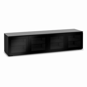 Salamander Designs Chameleon Collection Oslo 247 Quad AV Cabinet (Black Oak with Smoked Glass Doors & Black Glass Top) hi-fi portable player,hi-fi desktop amplifier,hi-fi isolation stand