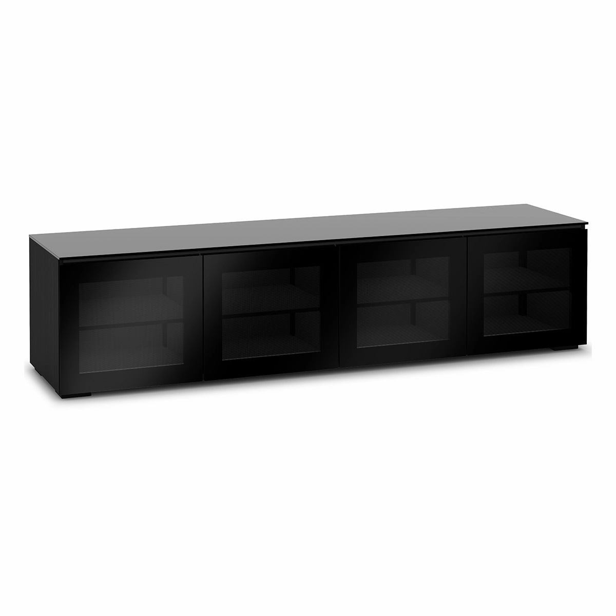 Salamander Designs Chameleon Collection Oslo 247 Quad AV Cabinet (Black Oak with Smoked Glass Doors & Black Glass Top) hi-fi portable player,hi-fi desktop amplifier,hi-fi isolation stand