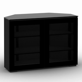 Salamander Designs Chameleon Collection Oslo 323 Twin Corner AV Cabinet (Black Oak with Smoked Glass Doors & Black Glass Top) hi-fi portable player,hi-fi desktop amplifier,hi-fi isolation stand