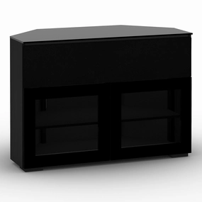 Salamander Designs Chameleon Collection Oslo 329 Twin Speaker Integrated Corner Cabinet (Black Oak with Smoked Glass Doors & Black Glass Top) hi-fi portable player,hi-fi desktop amplifier,hi-fi isolation stand
