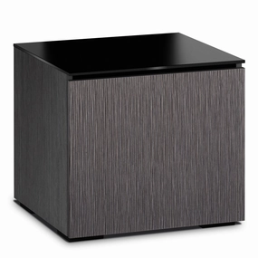 Salamander Designs Chameleon Collection Seattle 217 AV Cabinet (Gray Oak with Black Glass Top)