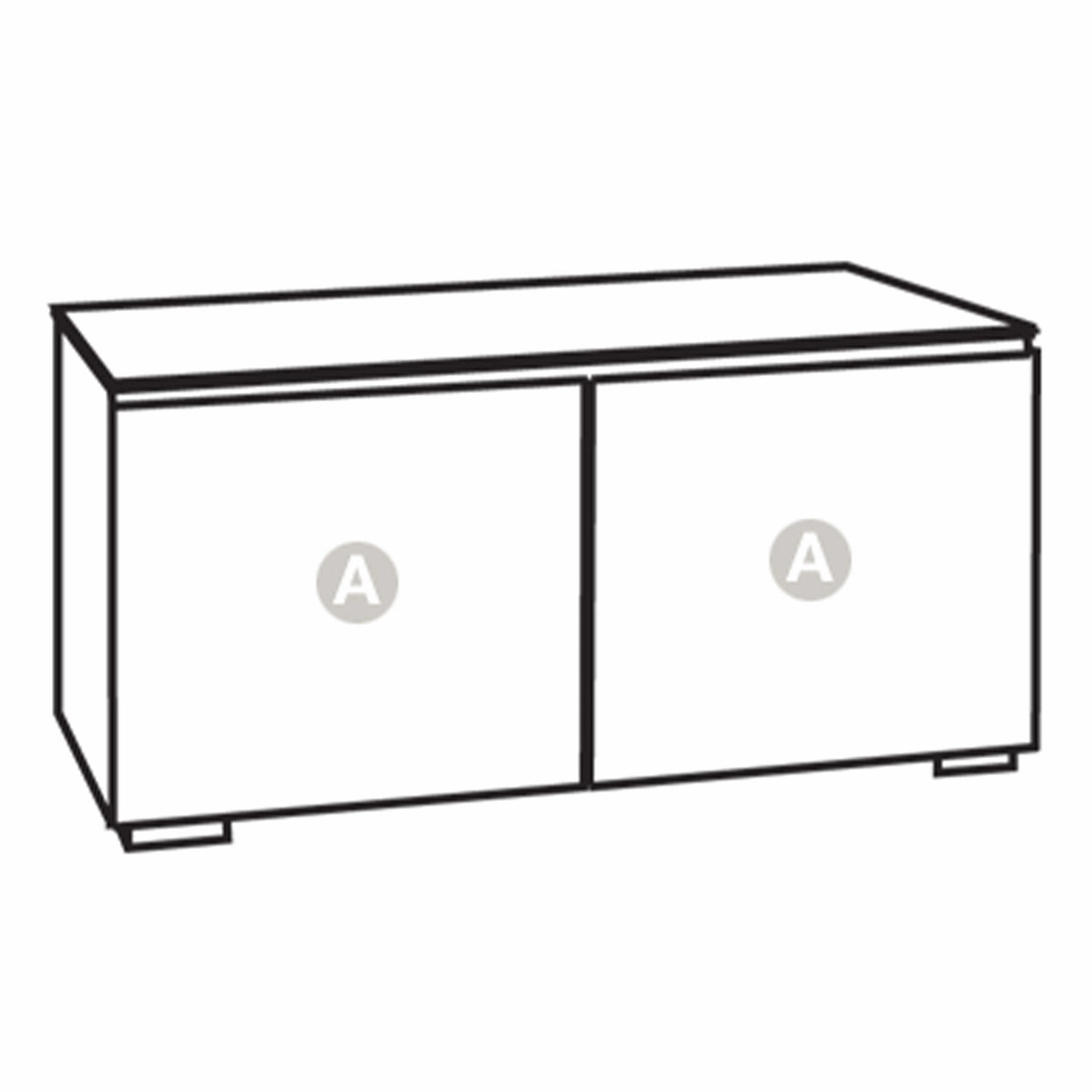 Salamander Designs Chameleon Collection Seattle 221 Twin AV Cabinet (Gray Oak with Black Glass)