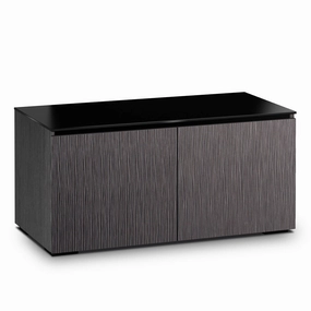 Salamander Designs Chameleon Collection Seattle 221 Twin AV Cabinet (Gray Oak with Black Glass)