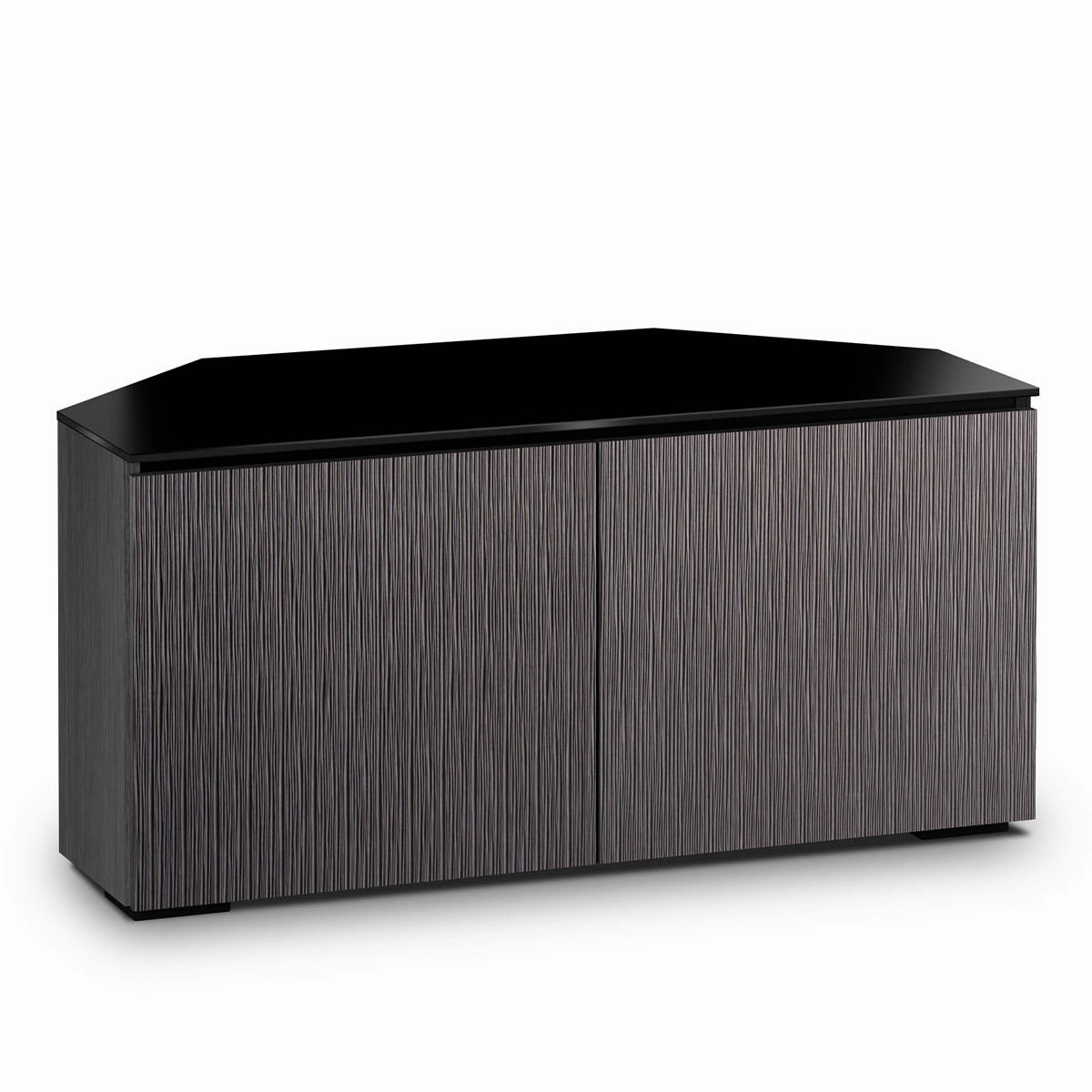 Salamander Designs Chameleon Collection Seattle 221 Twin Corner AV Cabinet (Gray Oak with Black Glass Top) hi-fi digital to analog converter,hi-fi lossless streamer,hi-fi Roon-ready device