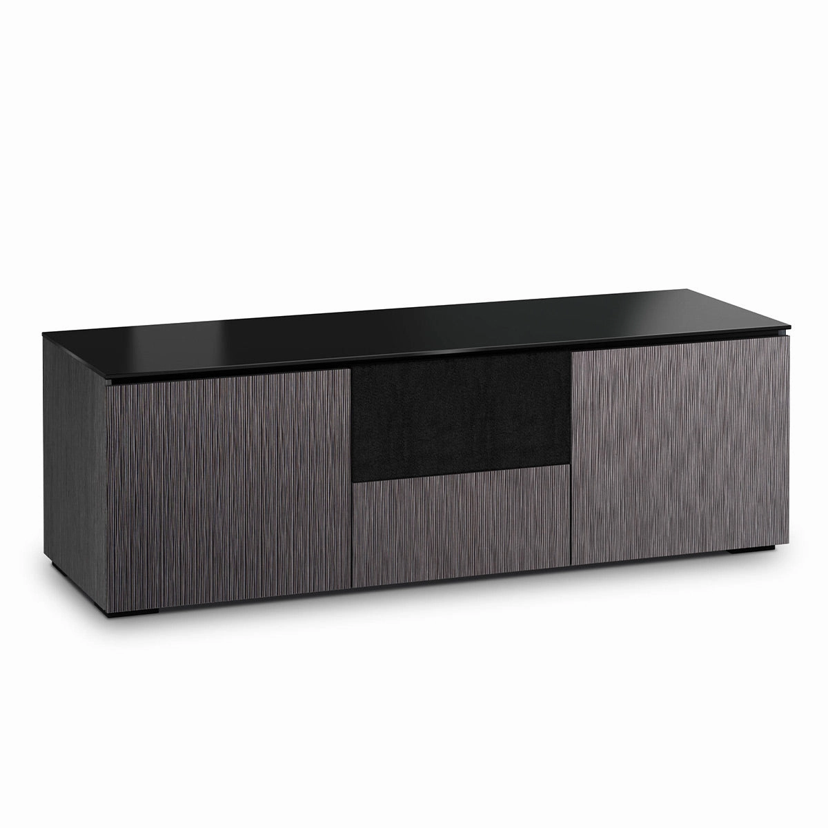 Salamander Designs Chameleon Collection Seattle 236 Triple Speaker Integrated Cabinet (Gray Oak with Black Glass Top)