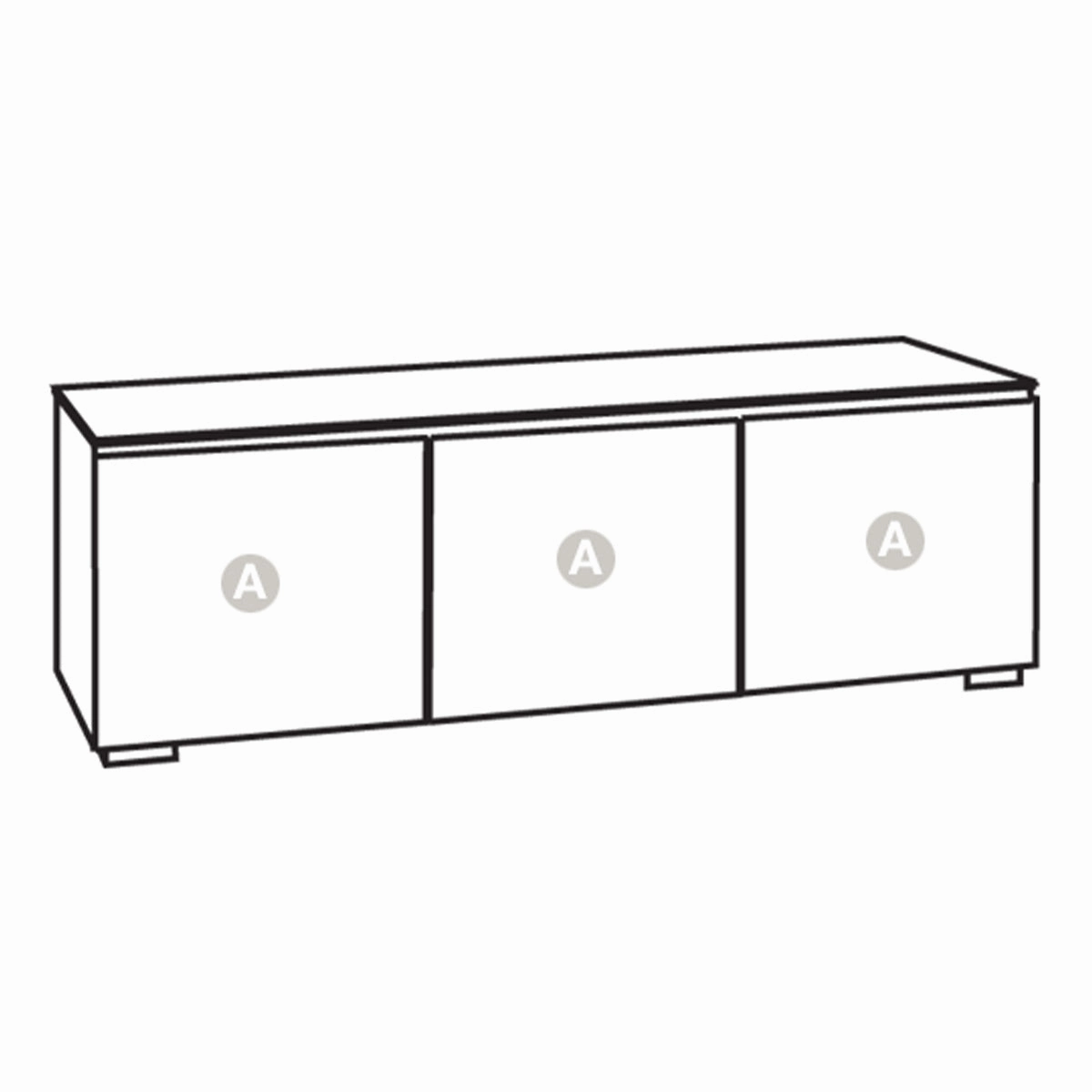 Salamander Designs Chameleon Collection Seattle 237 Triple AV Cabinet (Gray Oak with Black Glass Top)