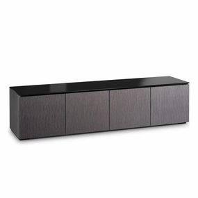 Salamander Designs Chameleon Collection Seattle 247 Quad AV Cabinet (Gray Oak with Black Glass Top)