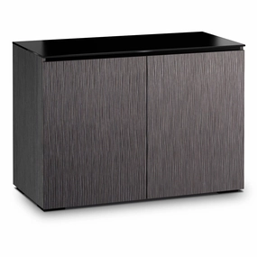 Salamander Designs Chameleon Collection Seattle 323 Twin AV Cabinet (Gray Oak with Black Glass)