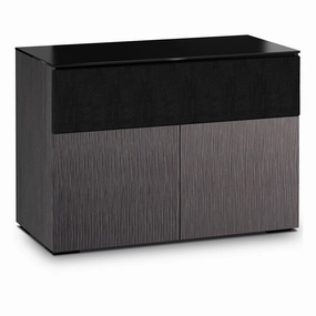Salamander Designs Chameleon Collection Seattle 329 Twin Speaker Integrated Cabinet (Gray Oak with Black Glass)