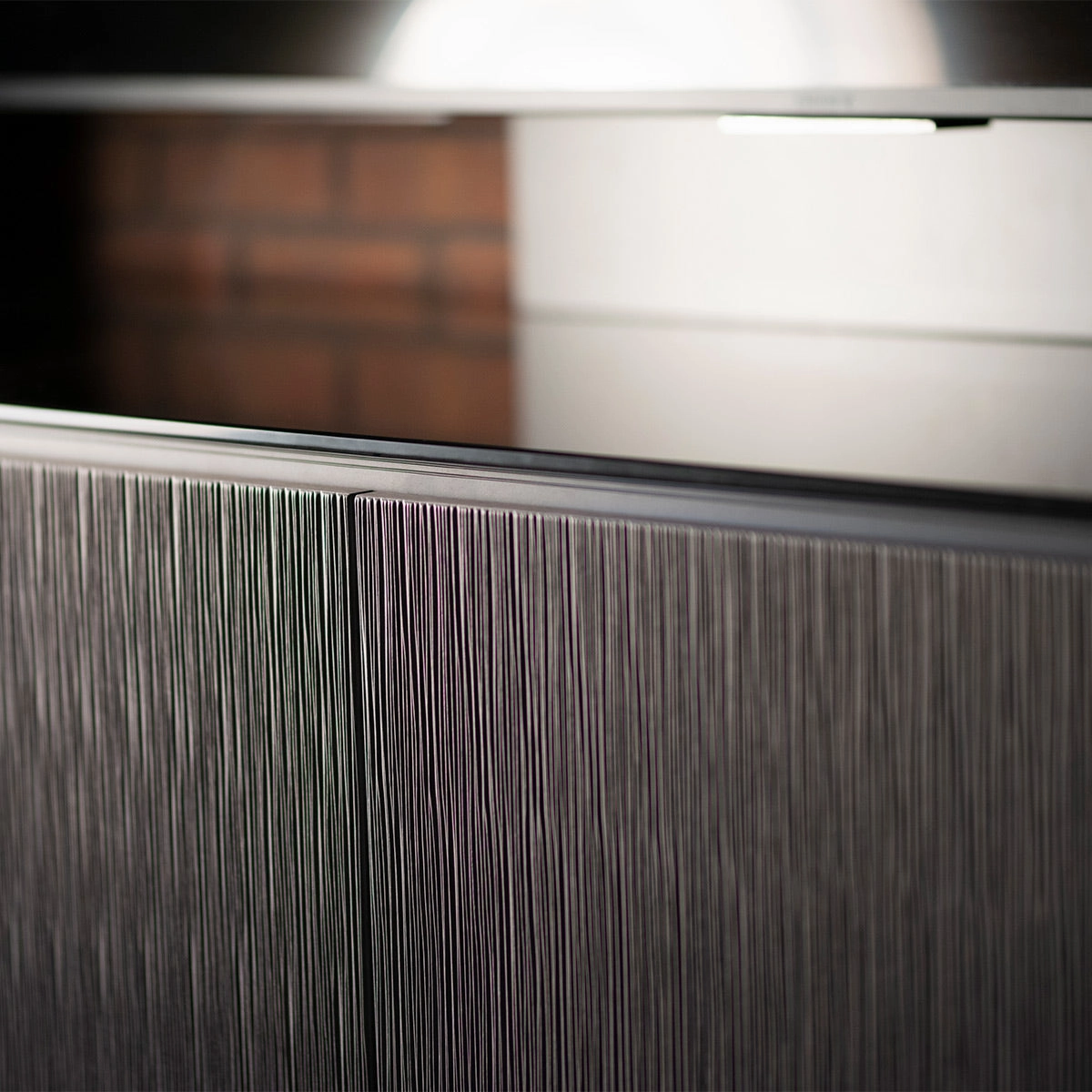 Salamander Designs Chameleon Collection Seattle 329 Twin Speaker Integrated Cabinet (Gray Oak with Black Glass)