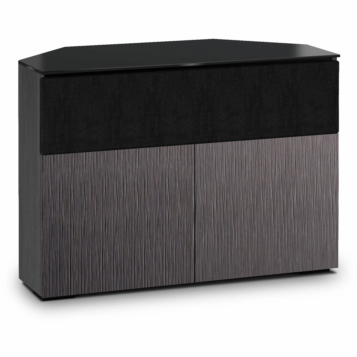 Salamander Designs Chameleon Collection Seattle 329 Twin Speaker Integrated Corner Cabinet (Gray Oak with Black Glass)