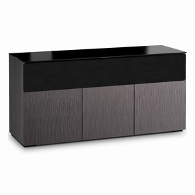 Salamander Designs Chameleon Collection Seattle 339 Triple Speaker Integrated Cabinet (Gray Oak with Black Glass)