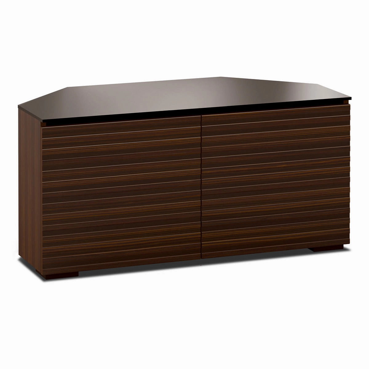 Salamander Designs Chameleon Collection Zurich 221 Twin Corner AV Cabinet (Horizontal Wood Pattern with Black Glass Top) hi-fi digital to analog converter,hi-fi lossless streamer,hi-fi Roon-ready device