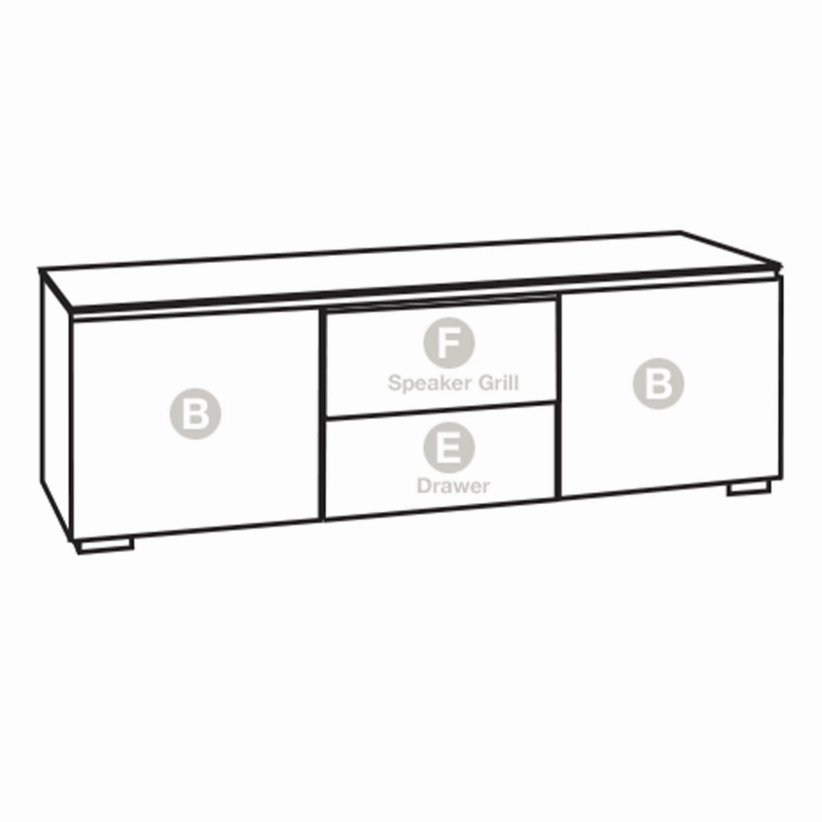Salamander Designs Chameleon Collection Zurich 236 Triple Speaker Integrated Cabinet (Horizontal Wood Pattern with Black Glass Top)
