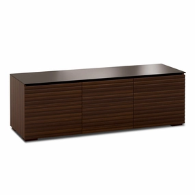 Salamander Designs Chameleon Collection Zurich 237 Triple AV Cabinet (Horizontal Wood Pattern with Black Glass Top)