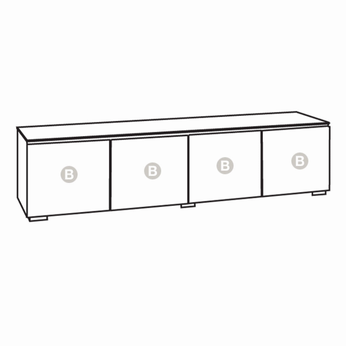 Salamander Designs Chameleon Collection Zurich 247 Quad AV Cabinet (Horizontal Wood Pattern with Black Glass Top)