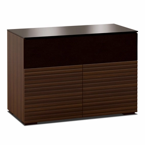 Salamander Designs Chameleon Collection Zurich 329 Twin Speaker Integrated Cabinet (Horizontal Wood Pattern with Black Glass Top)