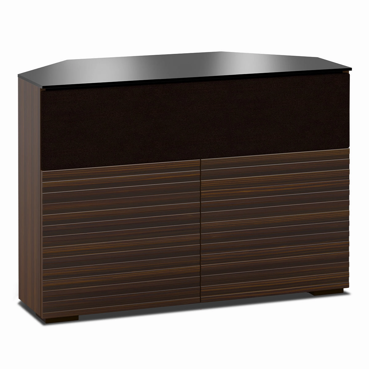 Salamander Designs Chameleon Collection Zurich 329 Twin Speaker Integrated Corner Cabinet (Horizontal Wood Pattern with Black Glass Top) hi-fi portable player,hi-fi desktop amplifier,hi-fi isolation stand