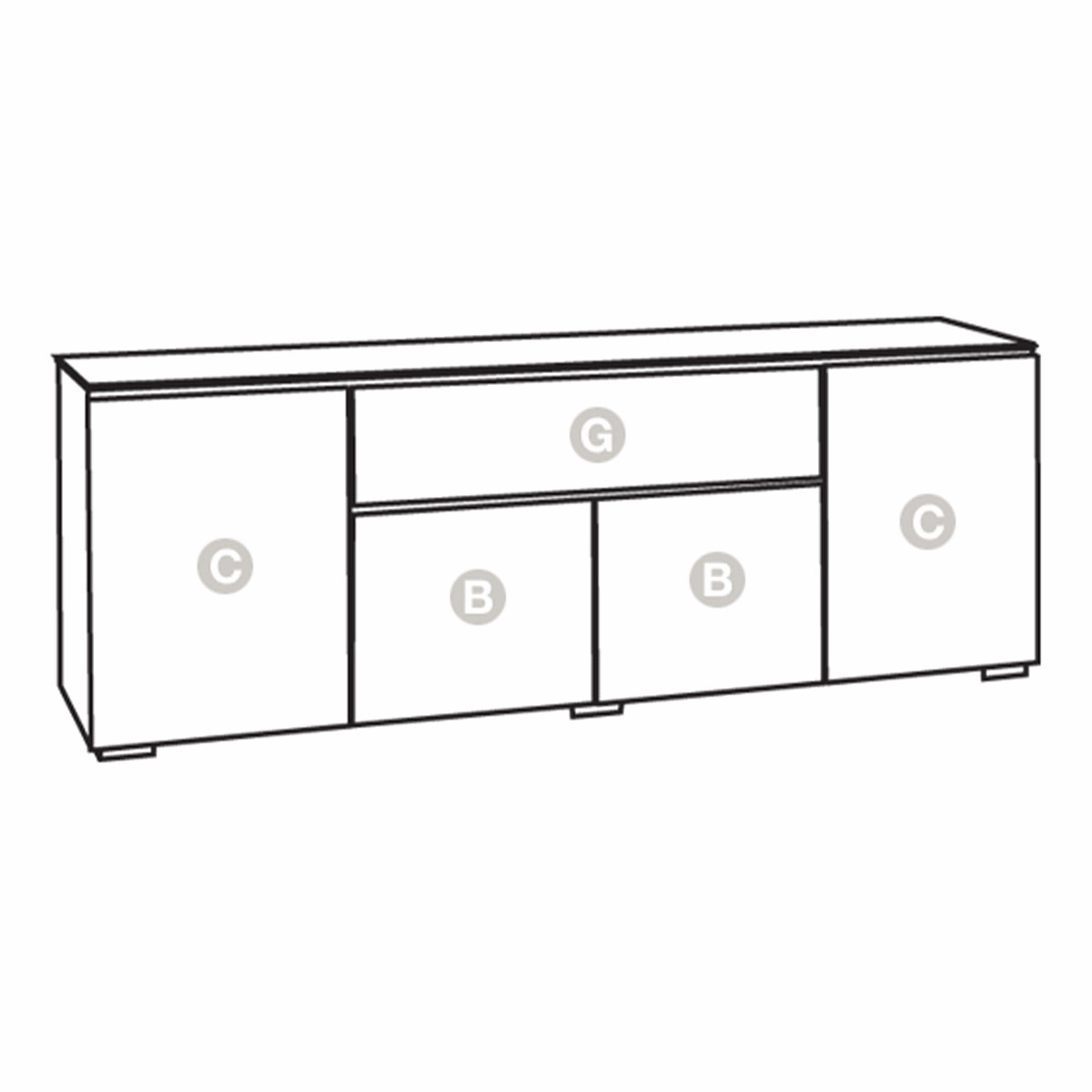 Salamander Designs Chameleon Collection Zurich 345 Quad Speaker Integrated Cabinet (Horizontal Wood Pattern with Black Glass Top)