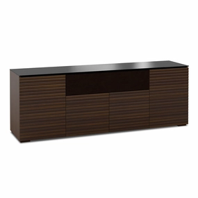 Salamander Designs Chameleon Collection Zurich 345 Quad Speaker Integrated Cabinet (Horizontal Wood Pattern with Black Glass Top)