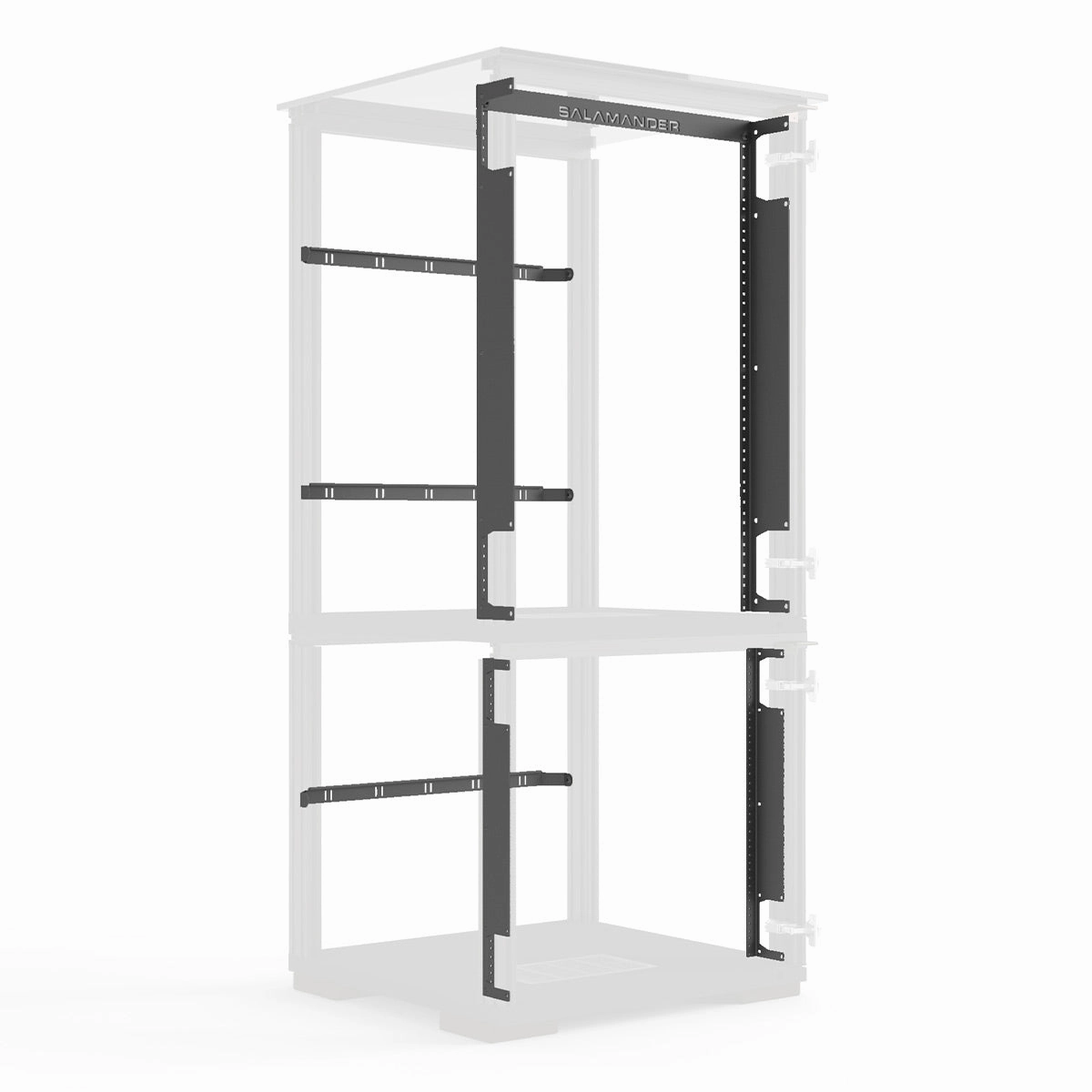 Salamander Designs Chameleon Collection Zurich 517 RM Single Pro Audio Rack (Horizontal Wood Pattern with Black Glass Top)